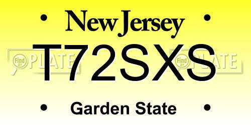 T72SXS New Jersey License Plate