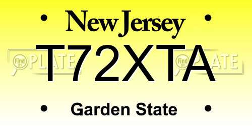 T72XTA New Jersey License Plate