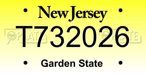 T732026 New Jersey License Plate