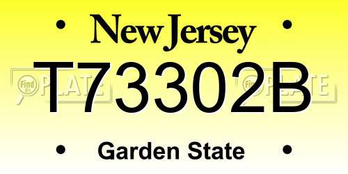 T73302B New Jersey License Plate