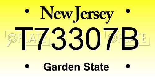 T73307B New Jersey License Plate
