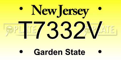T7332V New Jersey License Plate