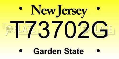 T73702G New Jersey License Plate