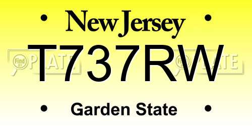 T737RW New Jersey License Plate