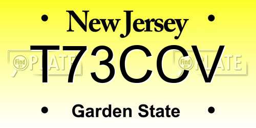 T73CCV New Jersey License Plate