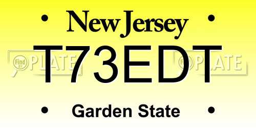 T73EDT New Jersey License Plate