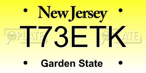 T73ETK New Jersey License Plate