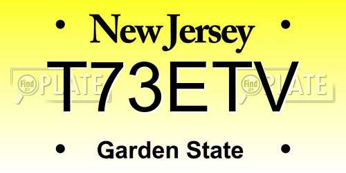 T73ETV New Jersey License Plate