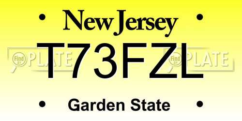 T73FZL New Jersey License Plate