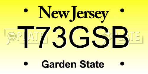 T73GSB New Jersey License Plate
