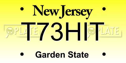 T73HIT New Jersey License Plate
