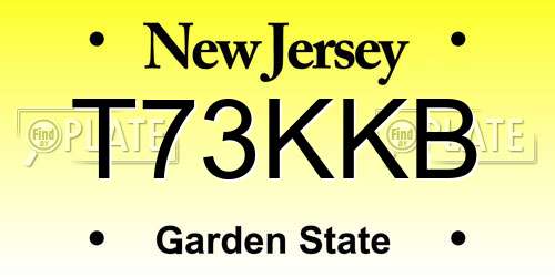 T73KKB New Jersey License Plate