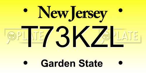 T73KZL New Jersey License Plate