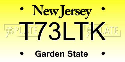 T73LTK New Jersey License Plate