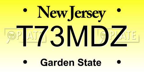 T73MDZ New Jersey License Plate