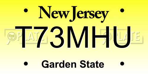 T73MHU New Jersey License Plate