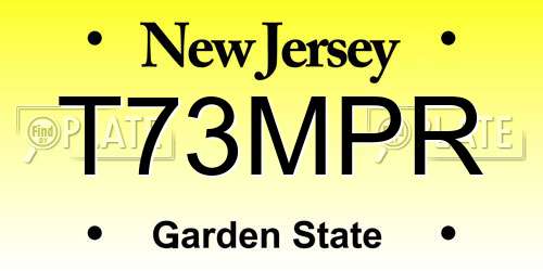 T73MPR New Jersey License Plate