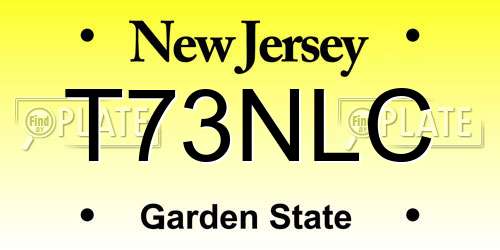 T73NLC New Jersey License Plate
