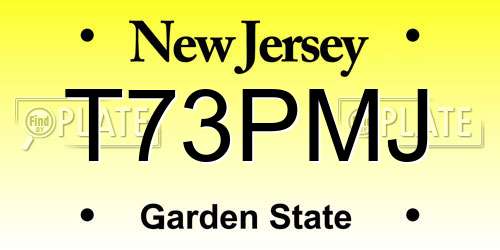 T73PMJ New Jersey License Plate