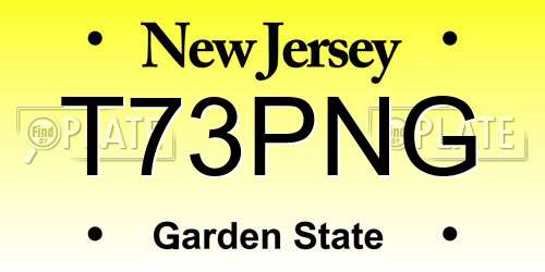 T73PNG New Jersey License Plate