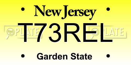 T73REL New Jersey License Plate