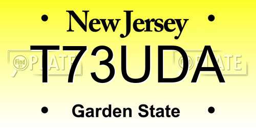 T73UDA New Jersey License Plate