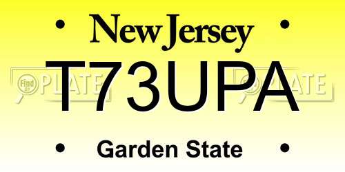 T73UPA New Jersey License Plate