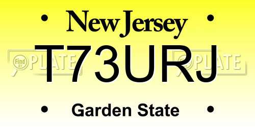 T73URJ New Jersey License Plate