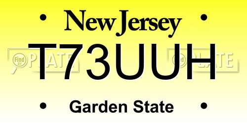 T73UUH New Jersey License Plate