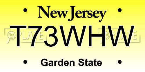 T73WHW New Jersey License Plate