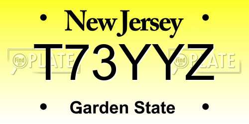 T73YYZ New Jersey License Plate