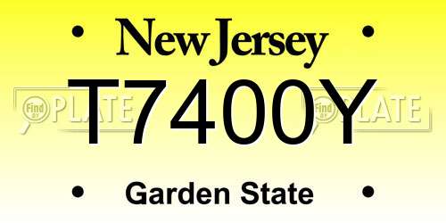 T7400Y New Jersey License Plate