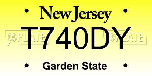 T740DY New Jersey License Plate