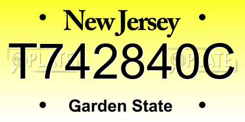 T742840C New Jersey License Plate