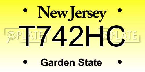 T742HC New Jersey License Plate