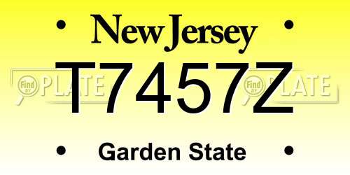 T7457Z New Jersey License Plate