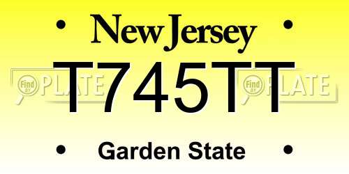 T745TT New Jersey License Plate