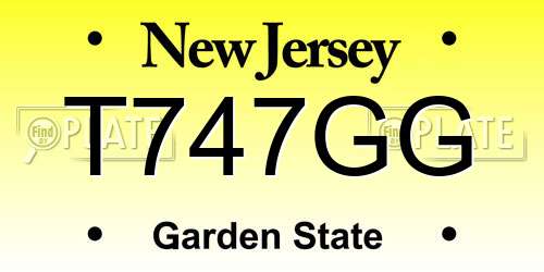T747GG New Jersey License Plate