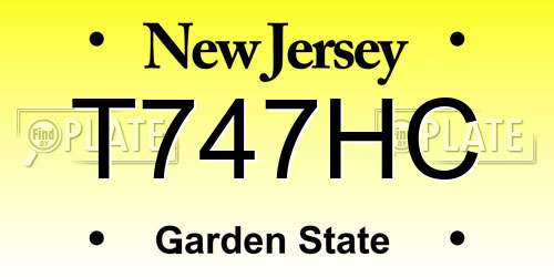T747HC New Jersey License Plate