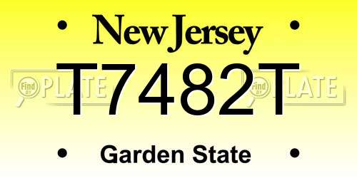 T7482T New Jersey License Plate