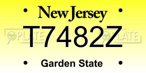 T7482Z New Jersey License Plate