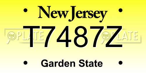 T7487Z New Jersey License Plate