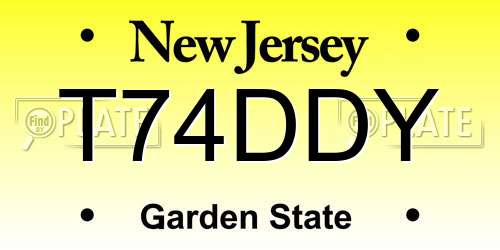 T74DDY New Jersey License Plate