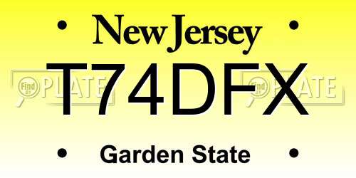 T74DFX New Jersey License Plate