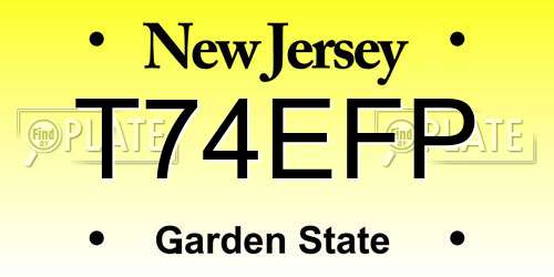 T74EFP New Jersey License Plate