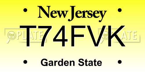 T74FVK New Jersey License Plate
