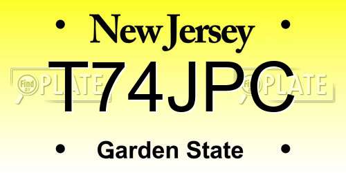 T74JPC New Jersey License Plate