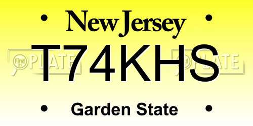 T74KHS New Jersey License Plate