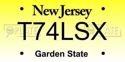 T74LSX New Jersey License Plate