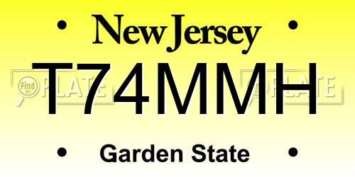 T74MMH New Jersey License Plate